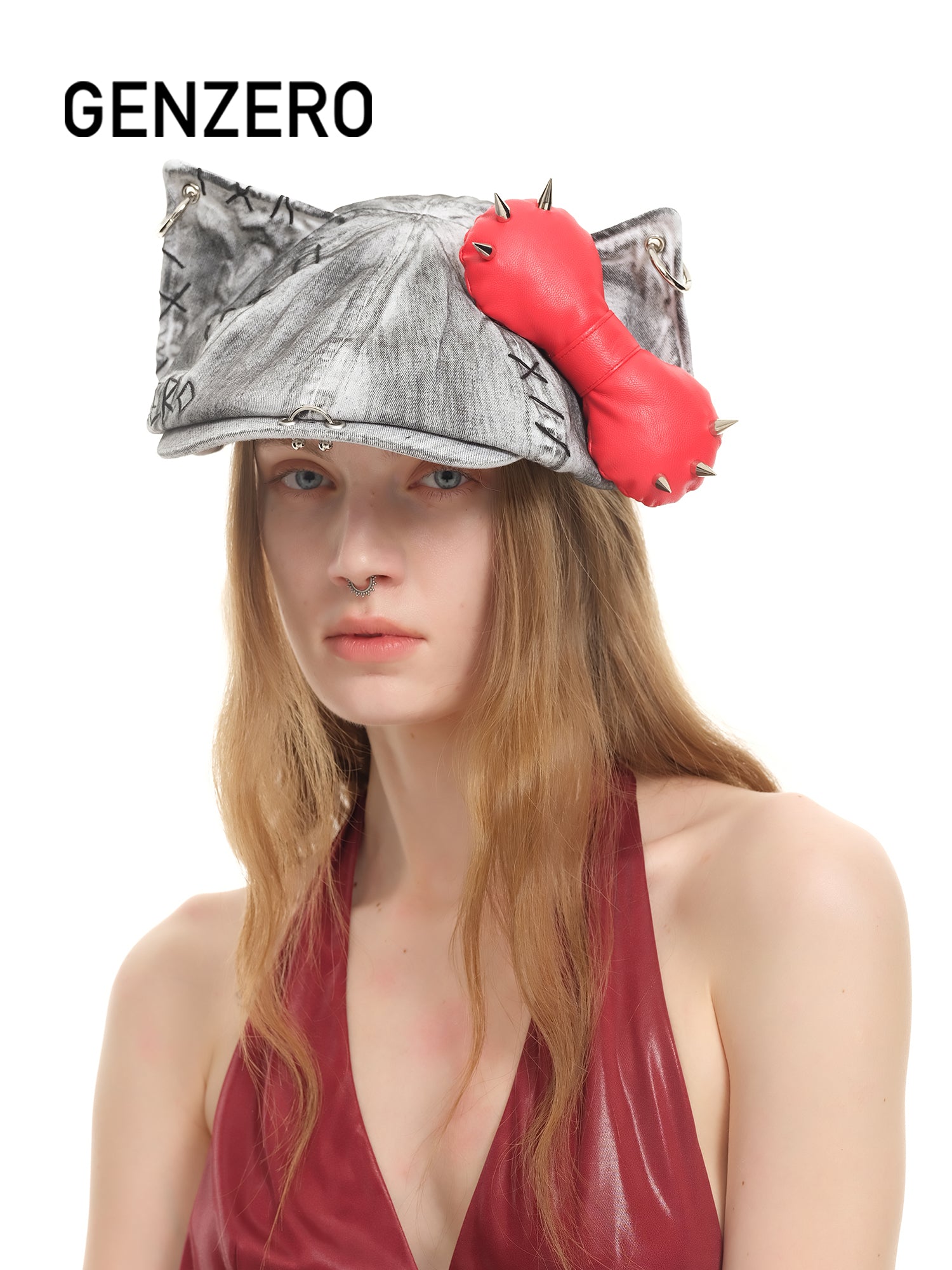 国内で当店のみ GENZERO - Ribbon Beret Hat GENZERO Rivet bow newsboy beret – Genzero