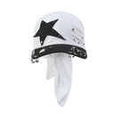 STUD HEAD SCARF - WH/BK