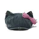 GENZERO Rivet bow blue newsboy beret