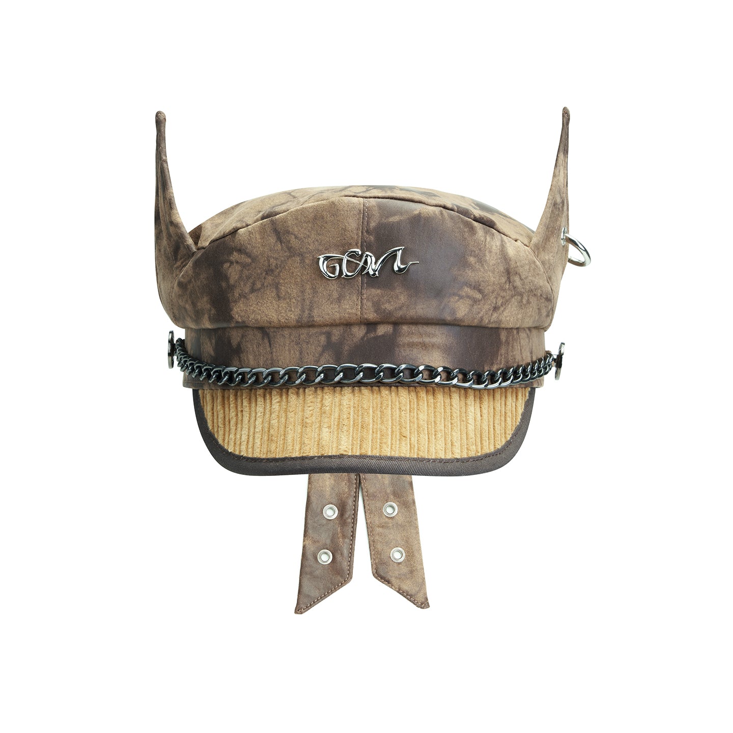 GENZERO Coffee-colored tie-dye chain dog-ear navy cap – Genzero