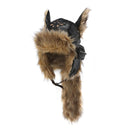 GENZERO Black Cross-Design Fur-Dominian Dog Ear Flying Hat Set