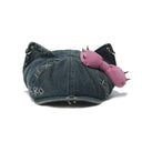 GENZERO Rivet bow blue newsboy beret