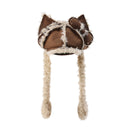 GENZERO Rivet bow brown cat ear newsboy beret