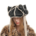 KITTY WINTER NEWSBOY CAP- BK