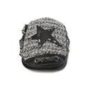 STAR STUD FLAT CAP - bk