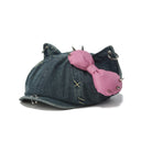 GENZERO Rivet bow blue newsboy beret