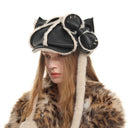 KITTY WINTER NEWSBOY CAP- BK