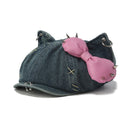 GENZERO Rivet bow blue newsboy beret