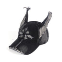 GENZERO Black washed denim dog ears cross-shaped baseball cap