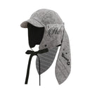 Printed rabbit ear hat-GRY