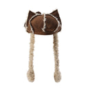 GENZERO Rivet bow brown cat ear newsboy beret