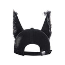 GENZERO Black washed denim dog ears cross-shaped baseball cap
