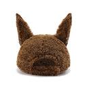GENZERO Brown lamb fur Doberman dog baseball cap