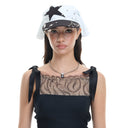 STUD HEAD SCARF - WH/BK
