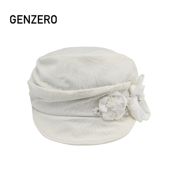 GENZERO Pearlescent pleated flat-topped hat