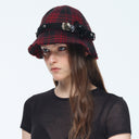 BLOSSOM BUCKET HAT -  RED PLAID