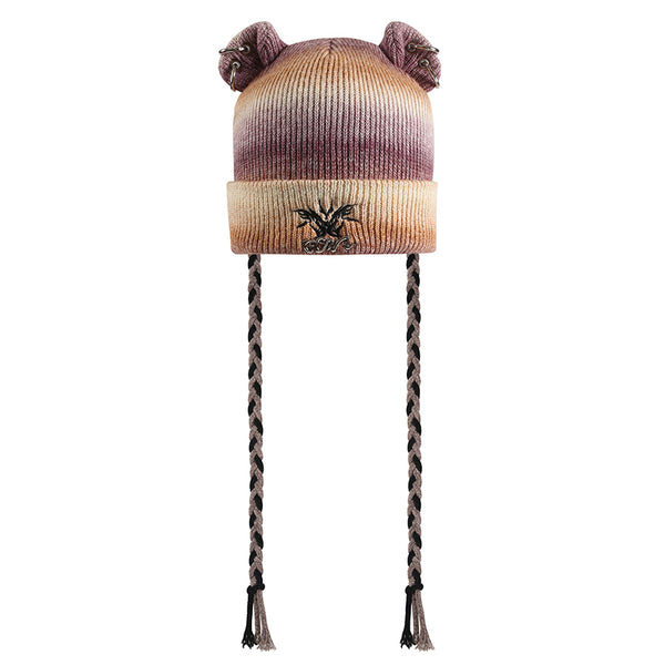 GENZERO Gradient Teddy ear beanie with braids