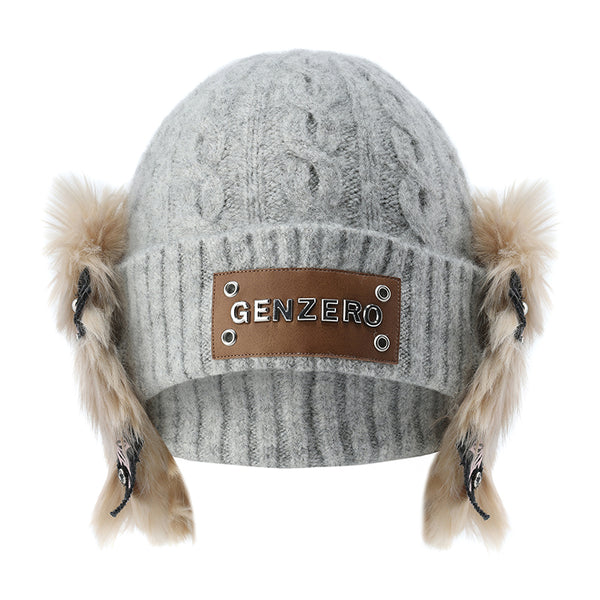 GENZERO Bow earmuffs knitted hat
