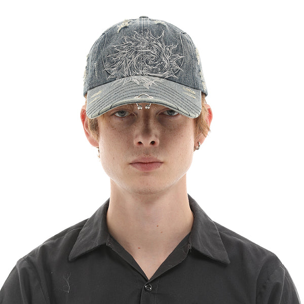 GENZERO Wash jeans embroidered baseball cap