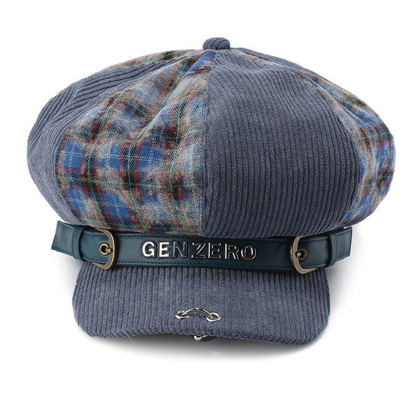 GENZERO Checked octagonal Bailey newsboy hat