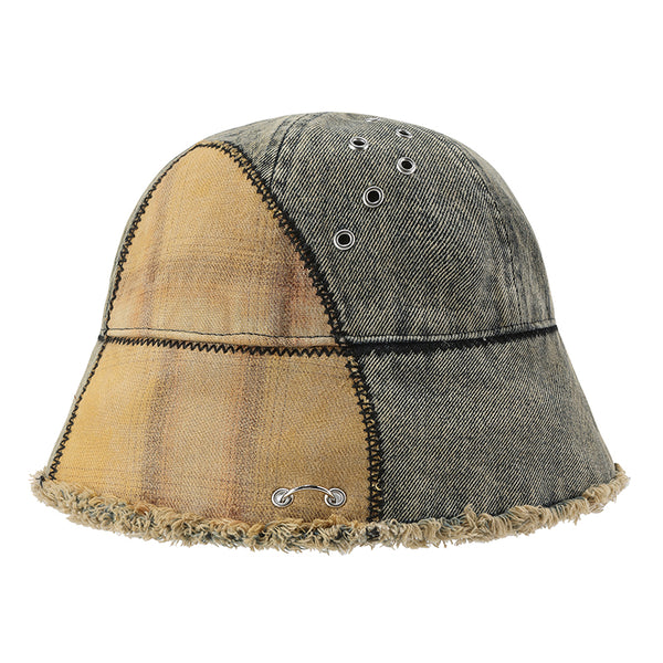 GENZERO Wash jeans splicing fisherman's hat