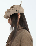 Pleated Kitty Flat Cap - KHA