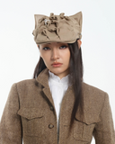 Pleated Kitty Flat Cap - KHA