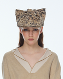 Pleated Kitty Flat Cap - LEOPARD