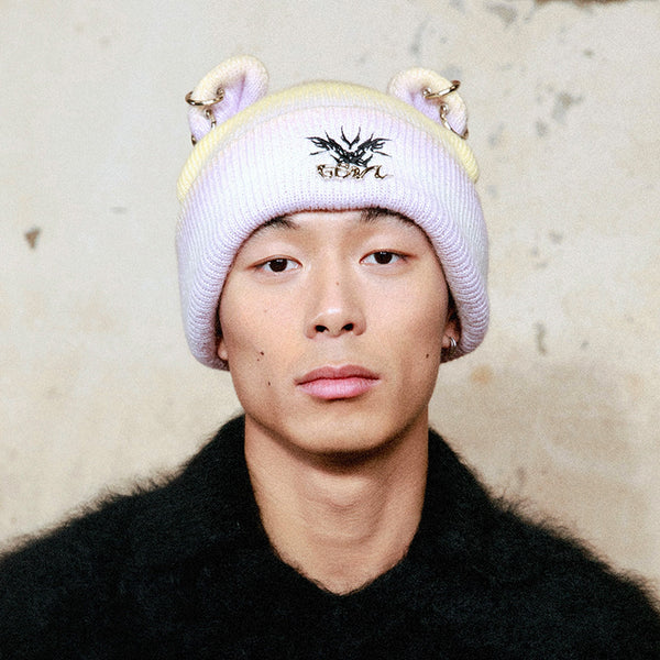 GENZERO Gradient Teddy ear beanie with braids